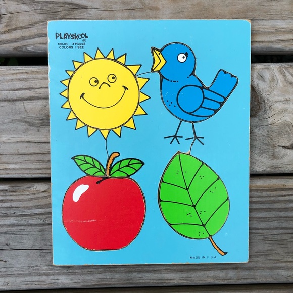 PlaySchool Vintage 4-Pc Wooden Puzzle! EUC! - Picture 2 of 8